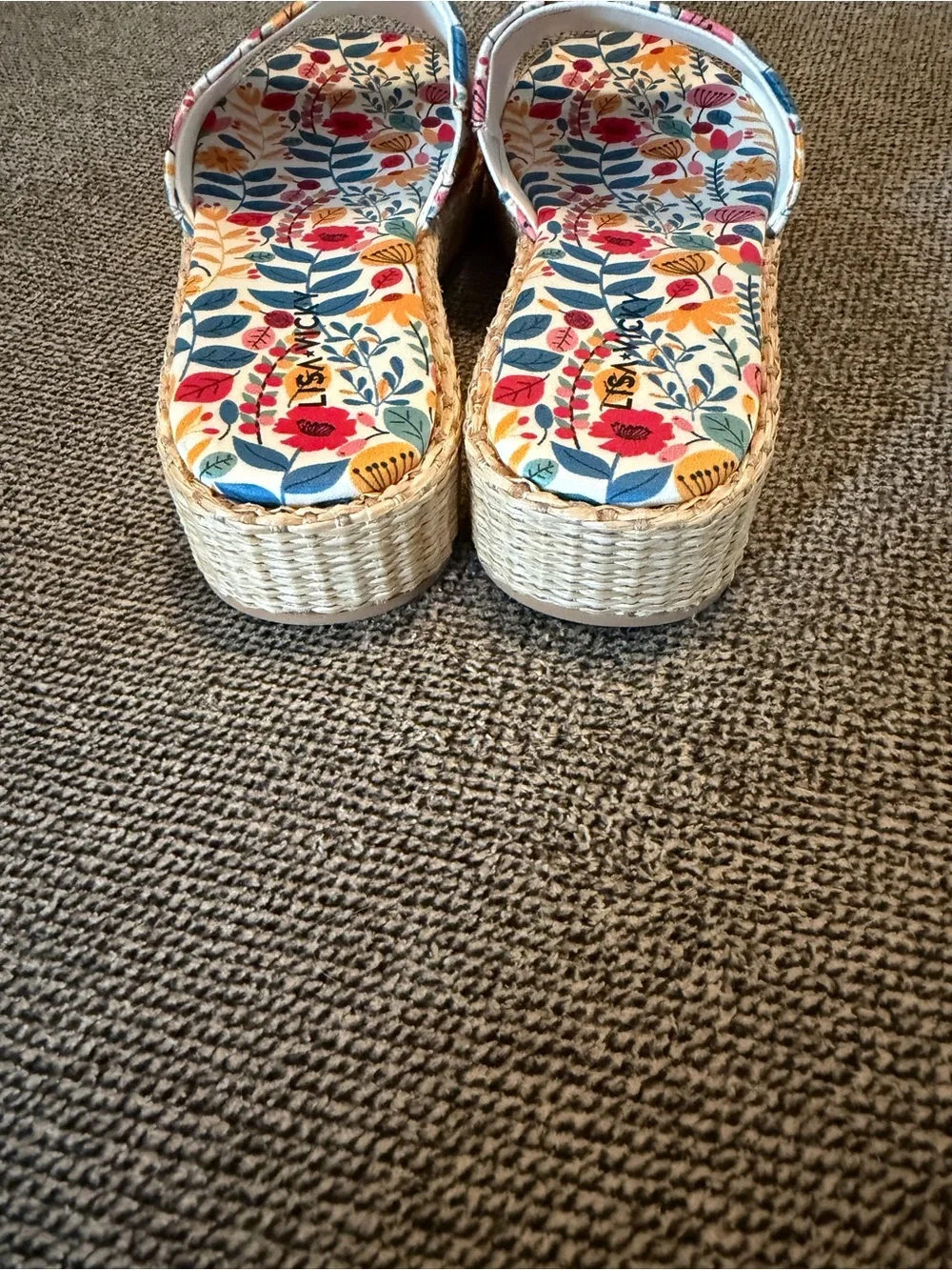NWOT Lisa Vicky Smile Wild Flower Floral Platform Espadrilles Sandal Sz 6.5